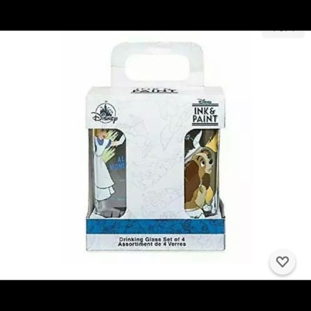 Disney ink and paint set of 4 glasses